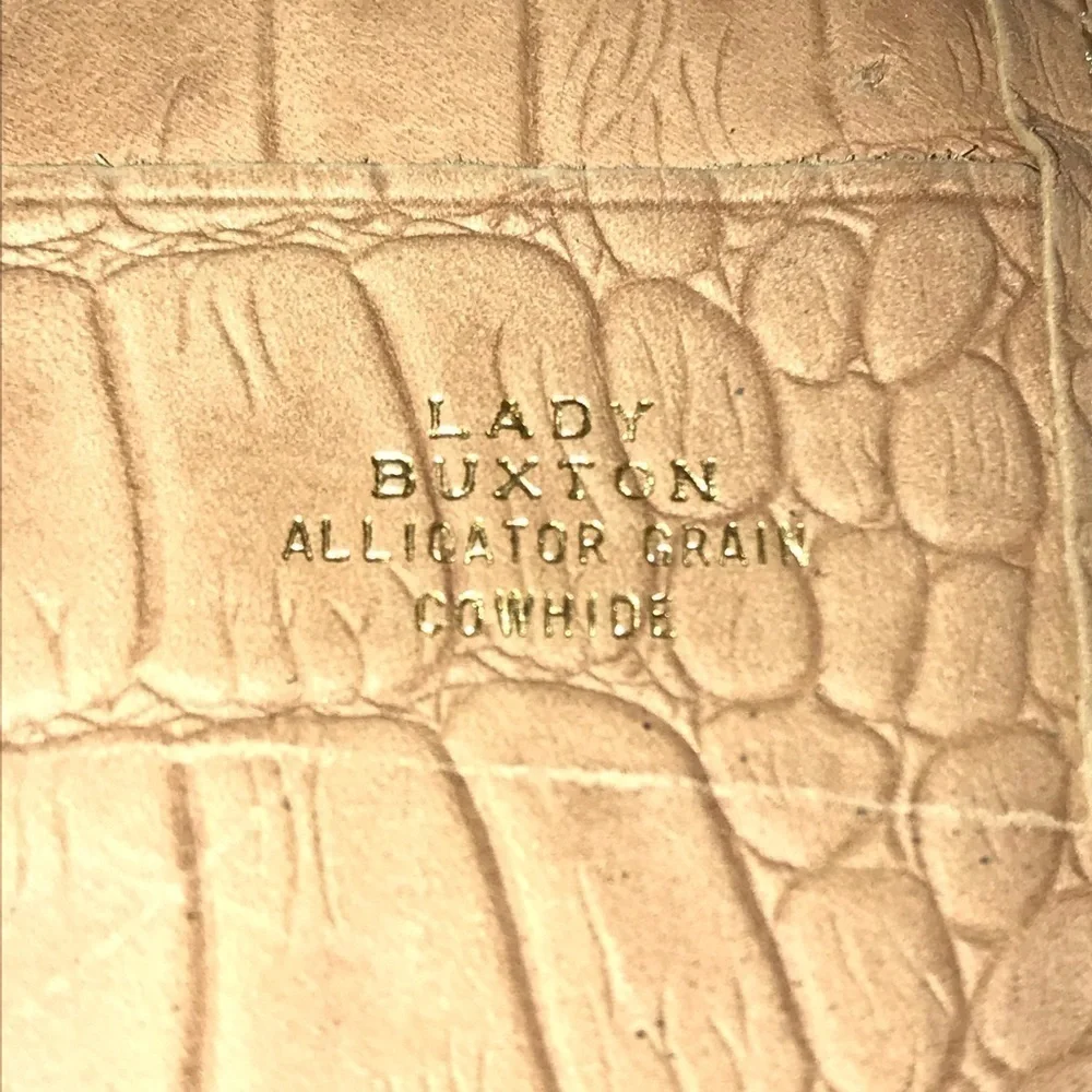 Vintage Lady Buxton Alligator Grain Wallet & Change Purse Tan